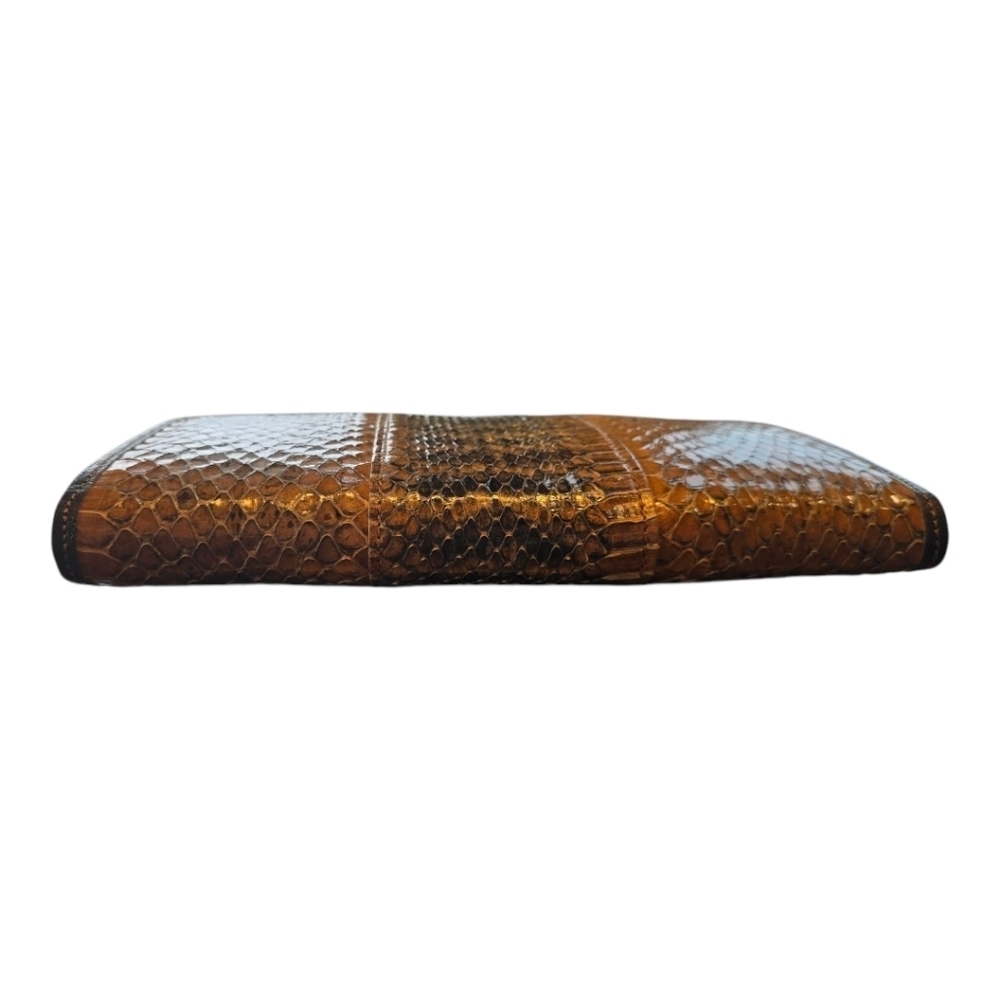 Python Snakeskin Flap Snap Wallet Travel Organizer - image 8